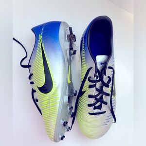 Nike - MercurialX Vortex Iii NJR FG Junior/Youth - Blue & Silver Athletic Cleats